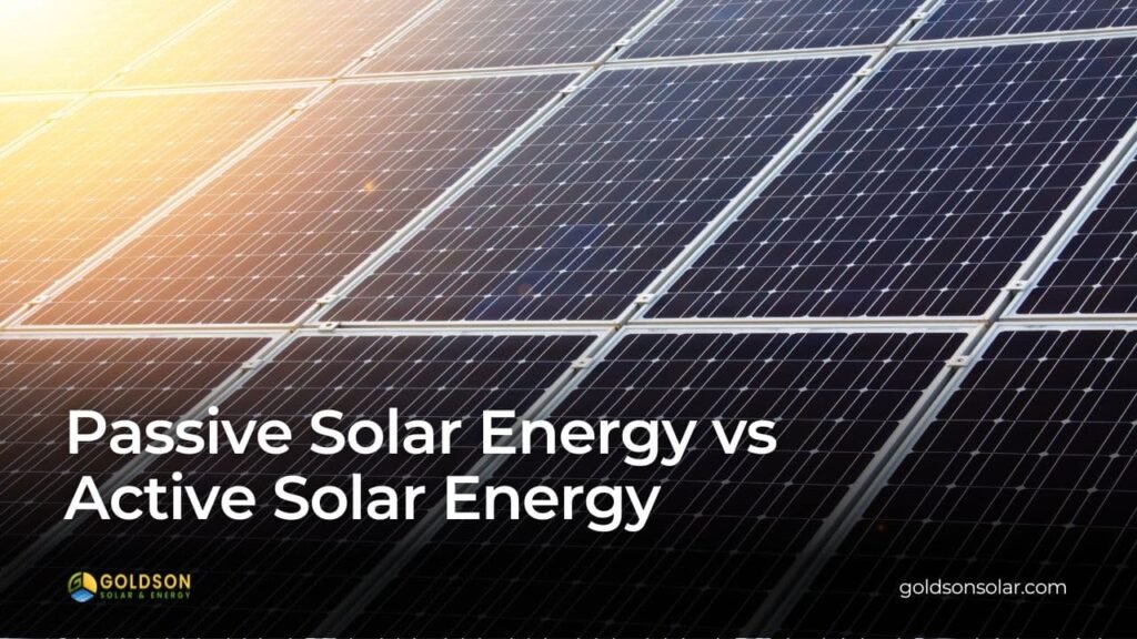 passive solar energy vs active solar energy